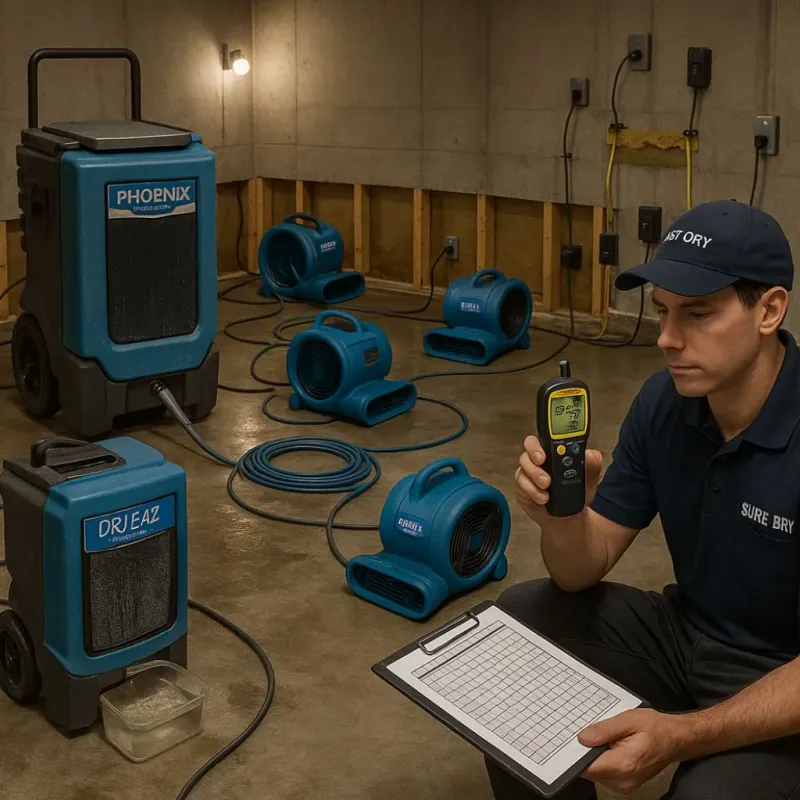Structural Drying and Dehumidification process in Elmwood Park, NJ